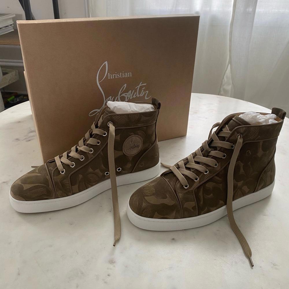 Christian Louboutin - Louis Orlato Petunia Leather High-top Sneakers, size 44 - Picture 7 of 14